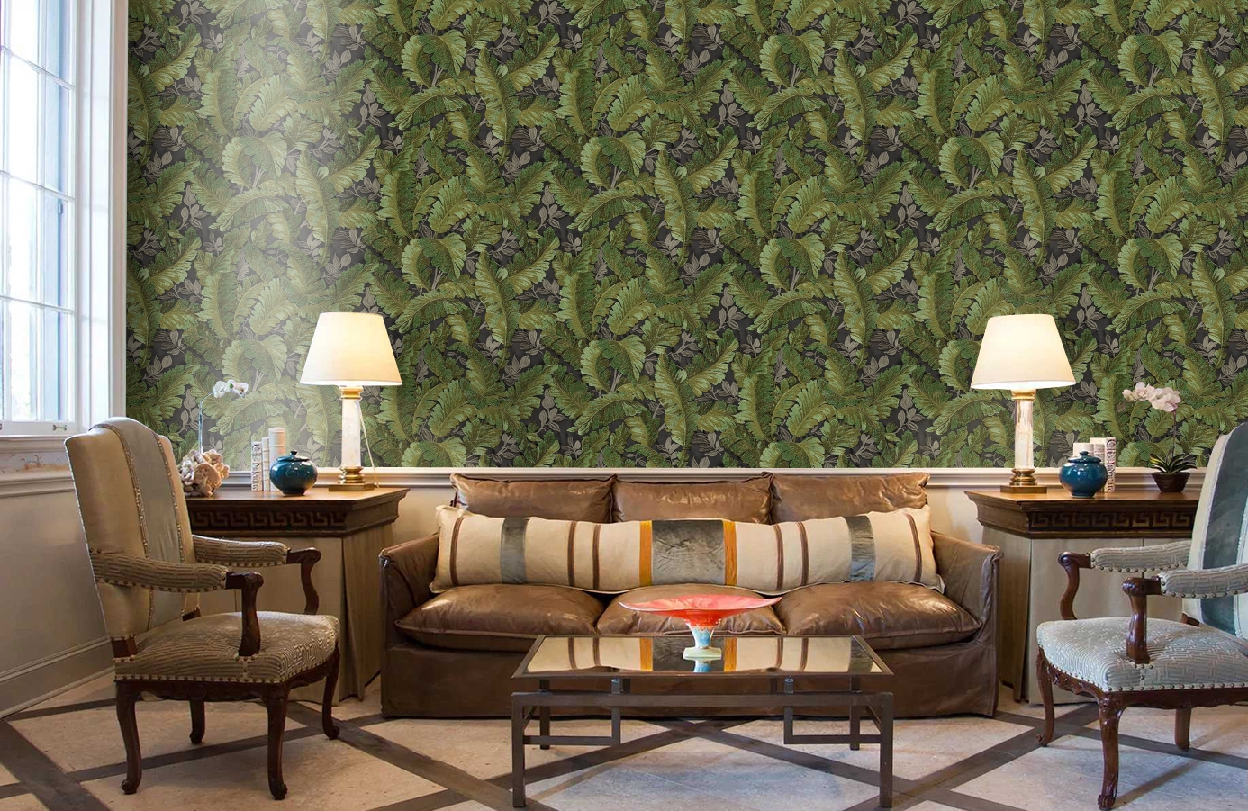 Обои RDT2201-6 фото в интерьере кабинета