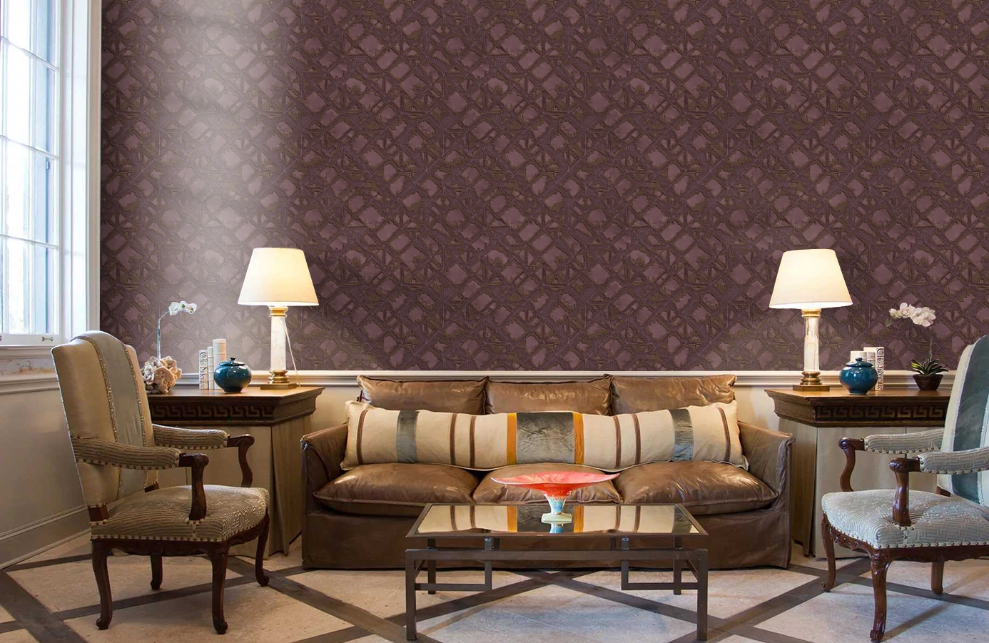 Обои RDT2202-11 фото в интерьере кабинета