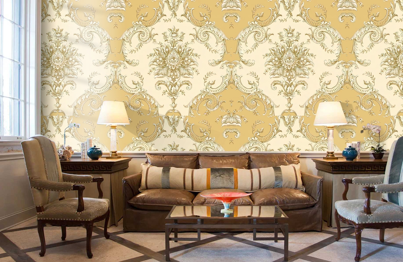 Обои RJC4007-3 фото в интерьере кабинета Обои RJC4007-3 фото в интерьере кабинета