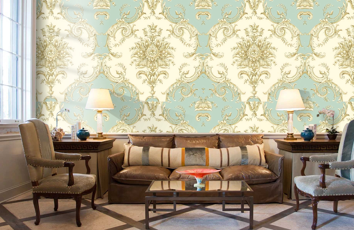 Обои RJC4007-4 фото в интерьере кабинета