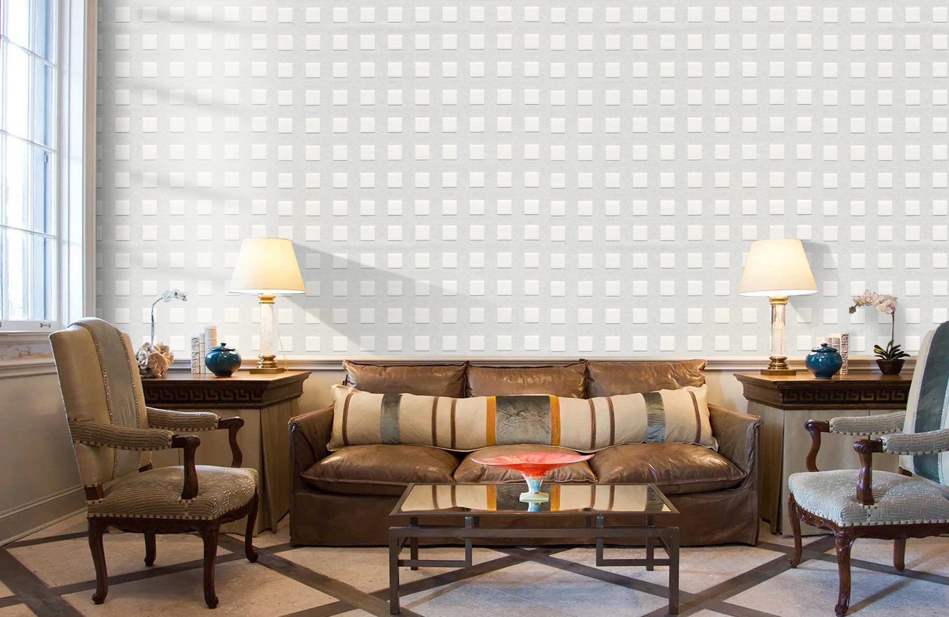 Обои 3382-11 фото в интерьере кабинета