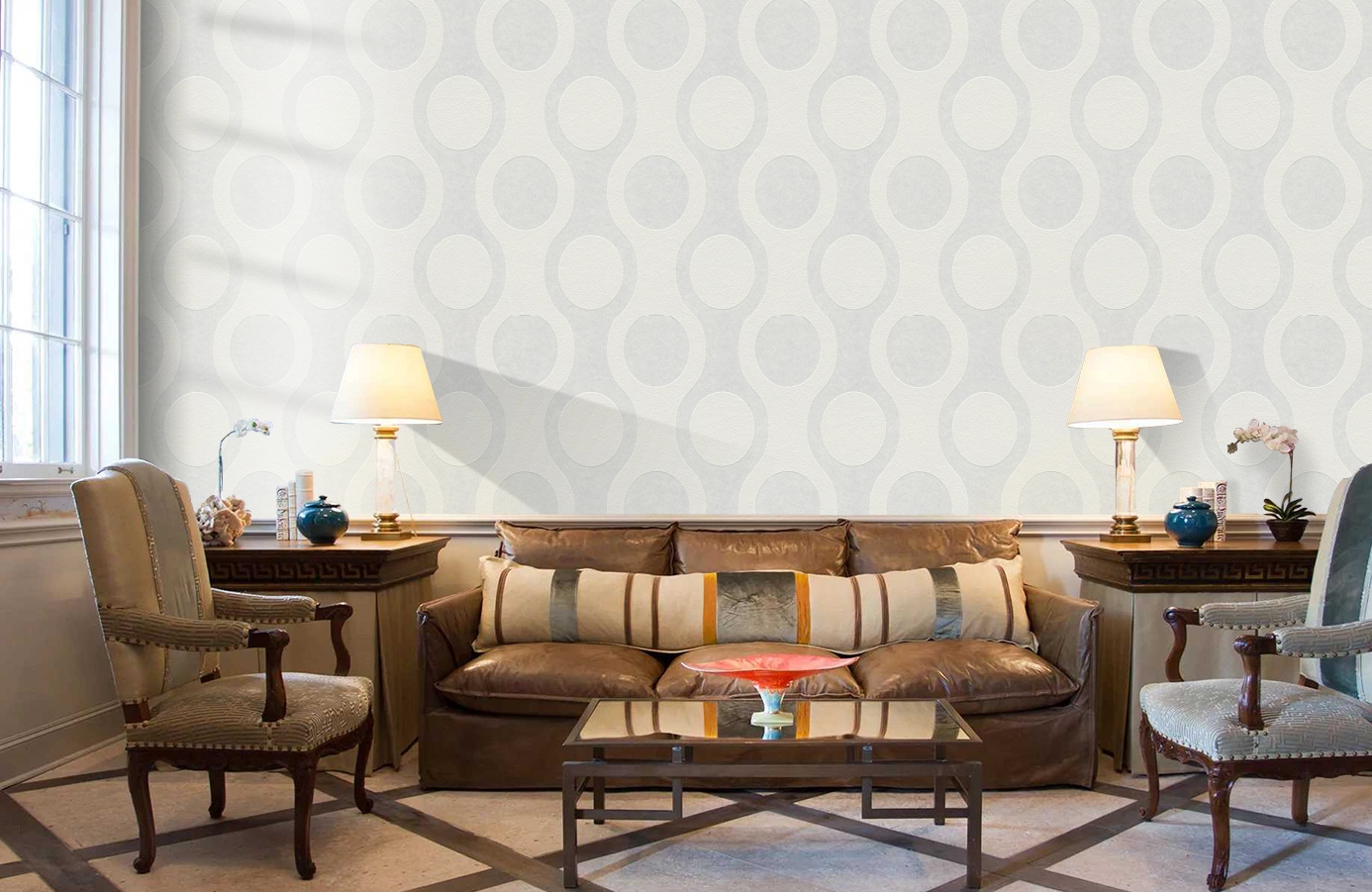 Обои 9501-16 фото в интерьере кабинета