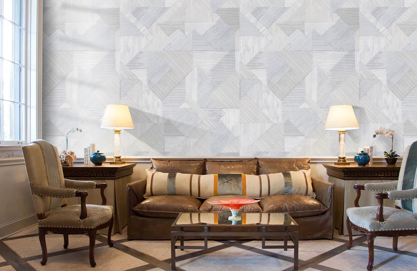 Обои 101605 фото в интерьере кабинета