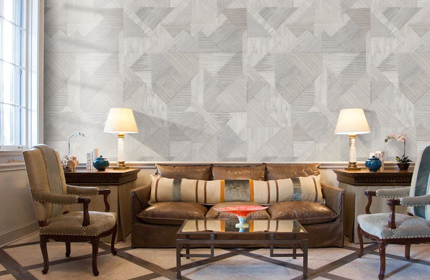 Обои 101606 фото в интерьере кабинета