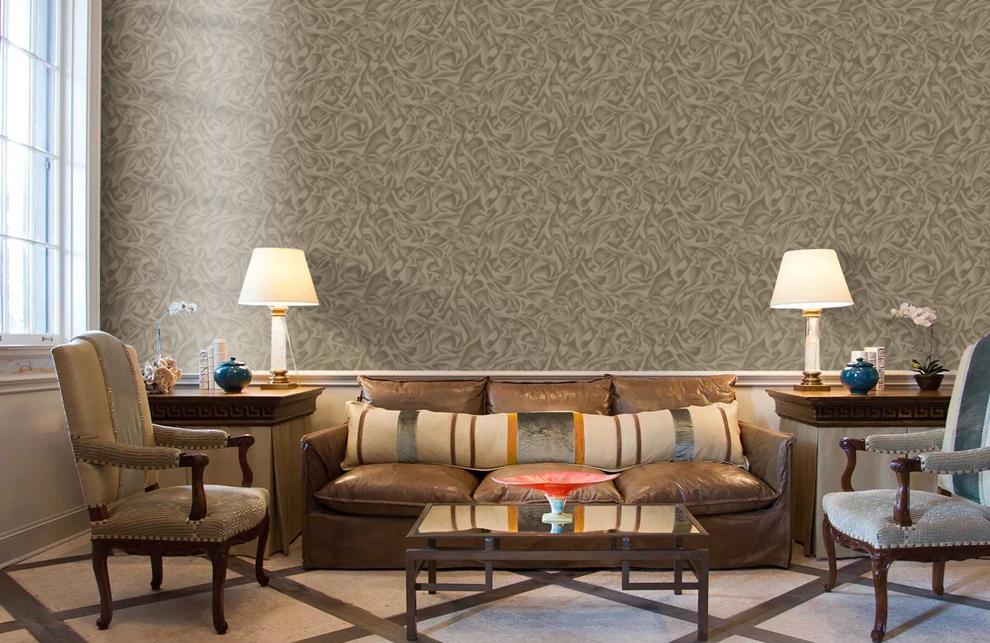 Обои 84110-5 фото в интерьере кабинета