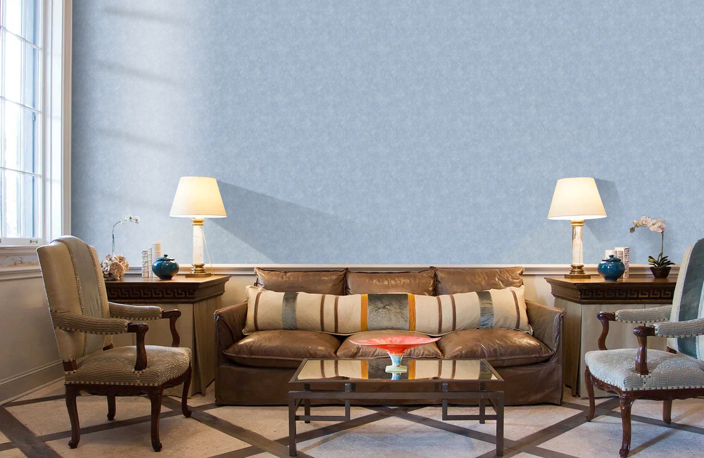 Обои 84217-8 фото в интерьере кабинета