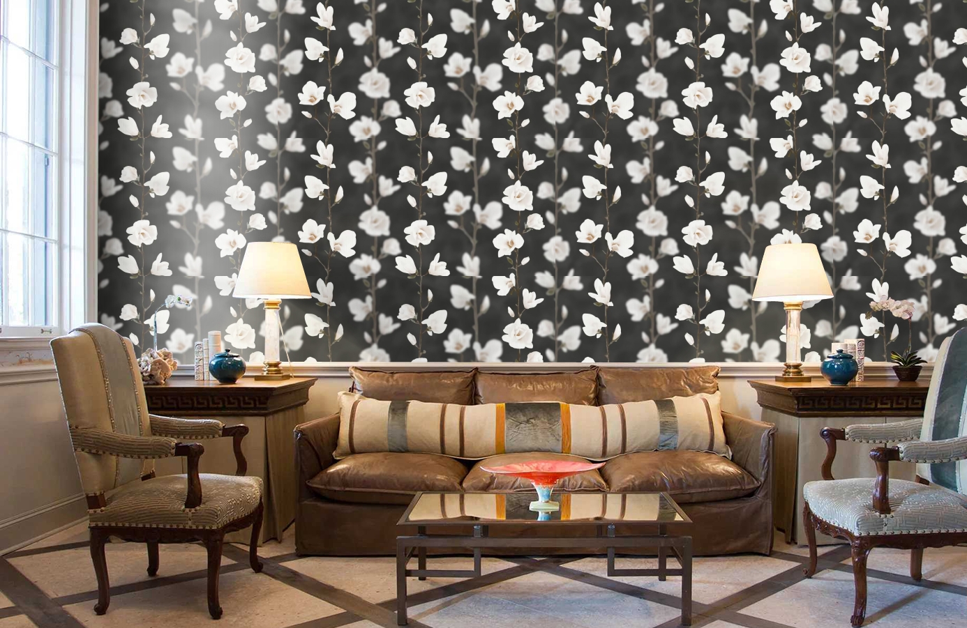 Обои 3D1201 фото в интерьере кабинета