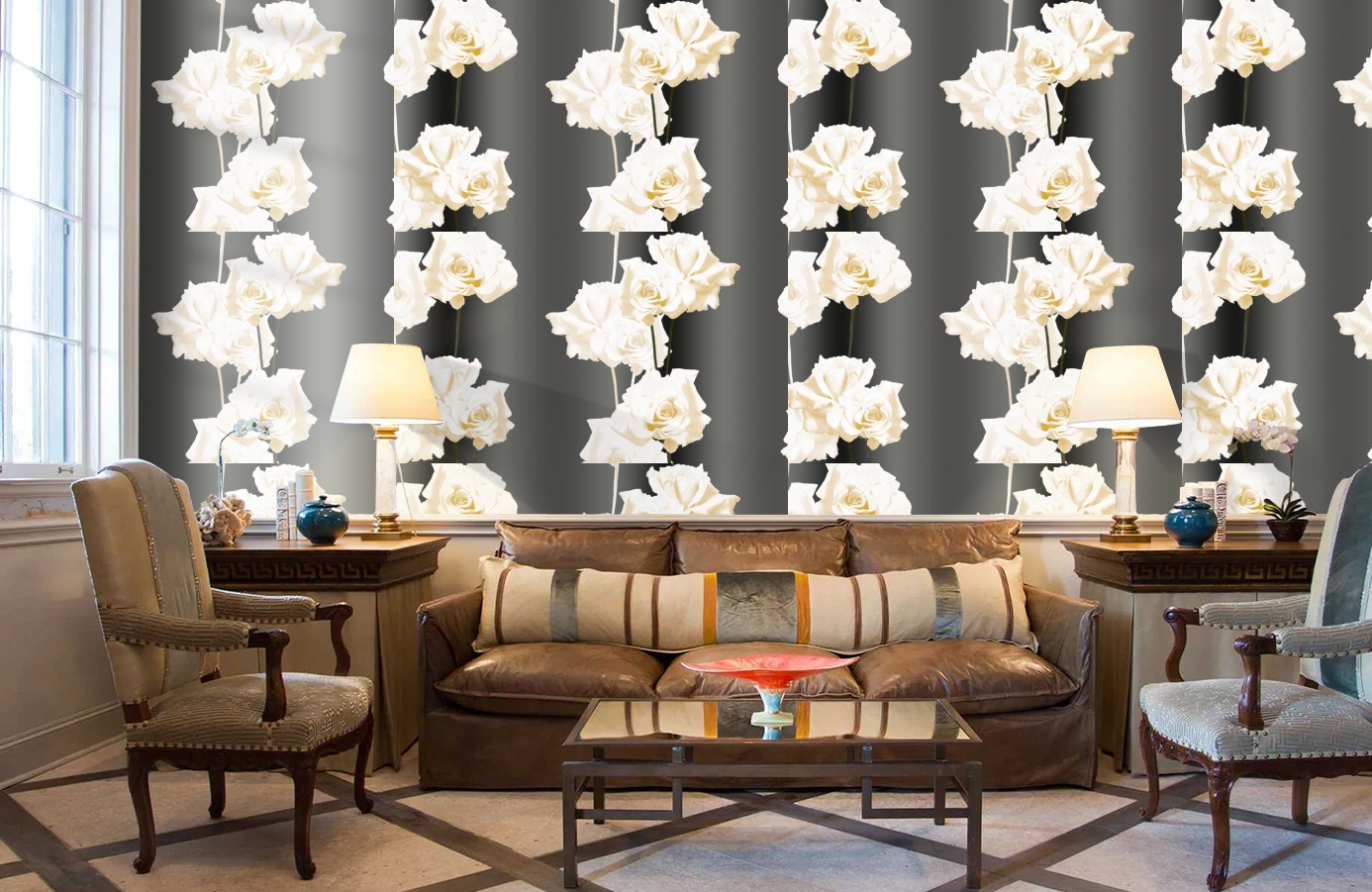 Обои 3D1211 фото в интерьере кабинета