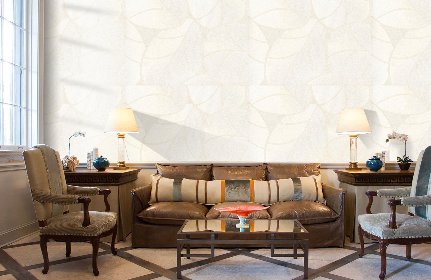 Обои 1050-00 фото в интерьере кабинета