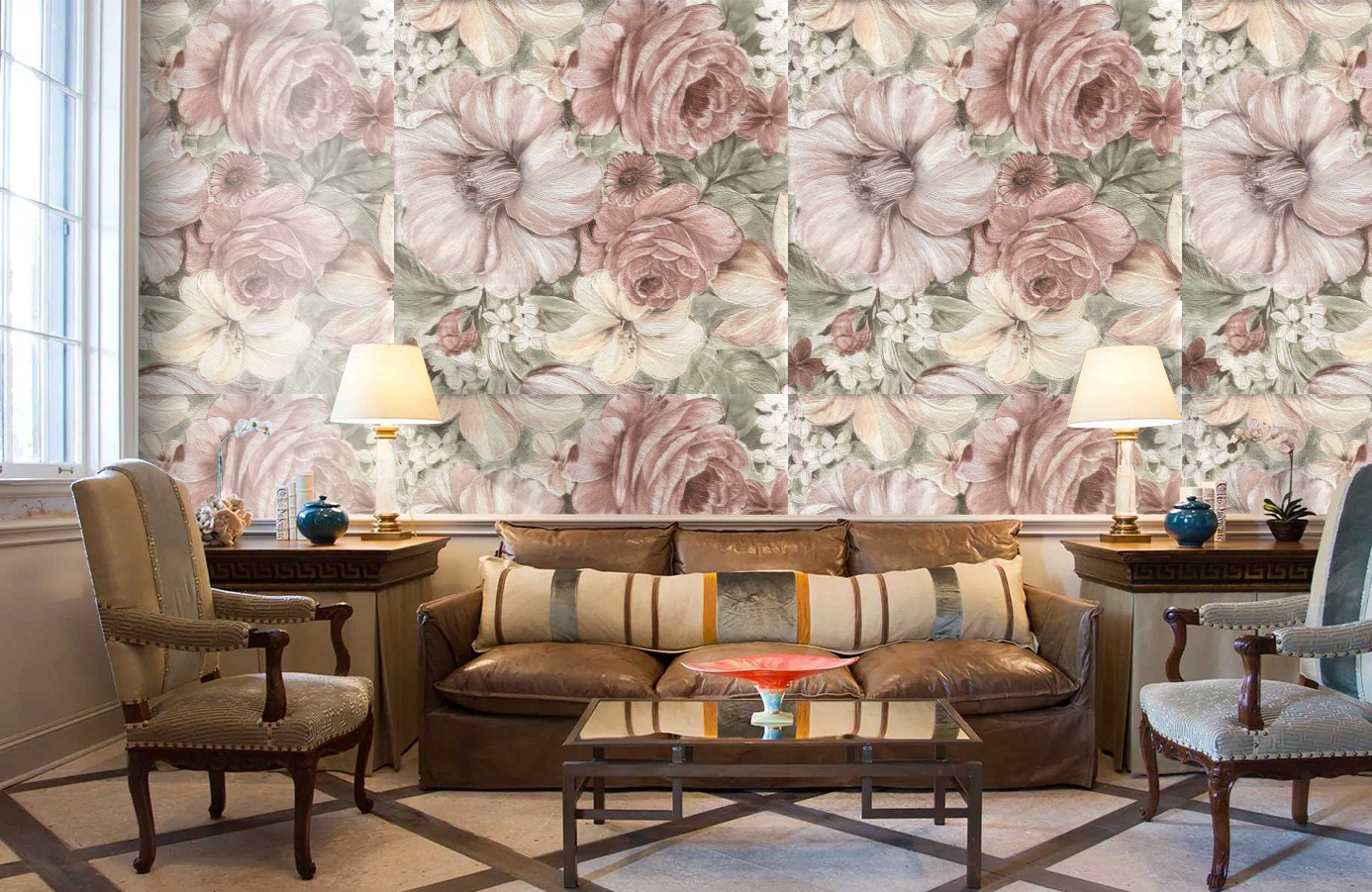 Обои 1110-04 фото в интерьере кабинета