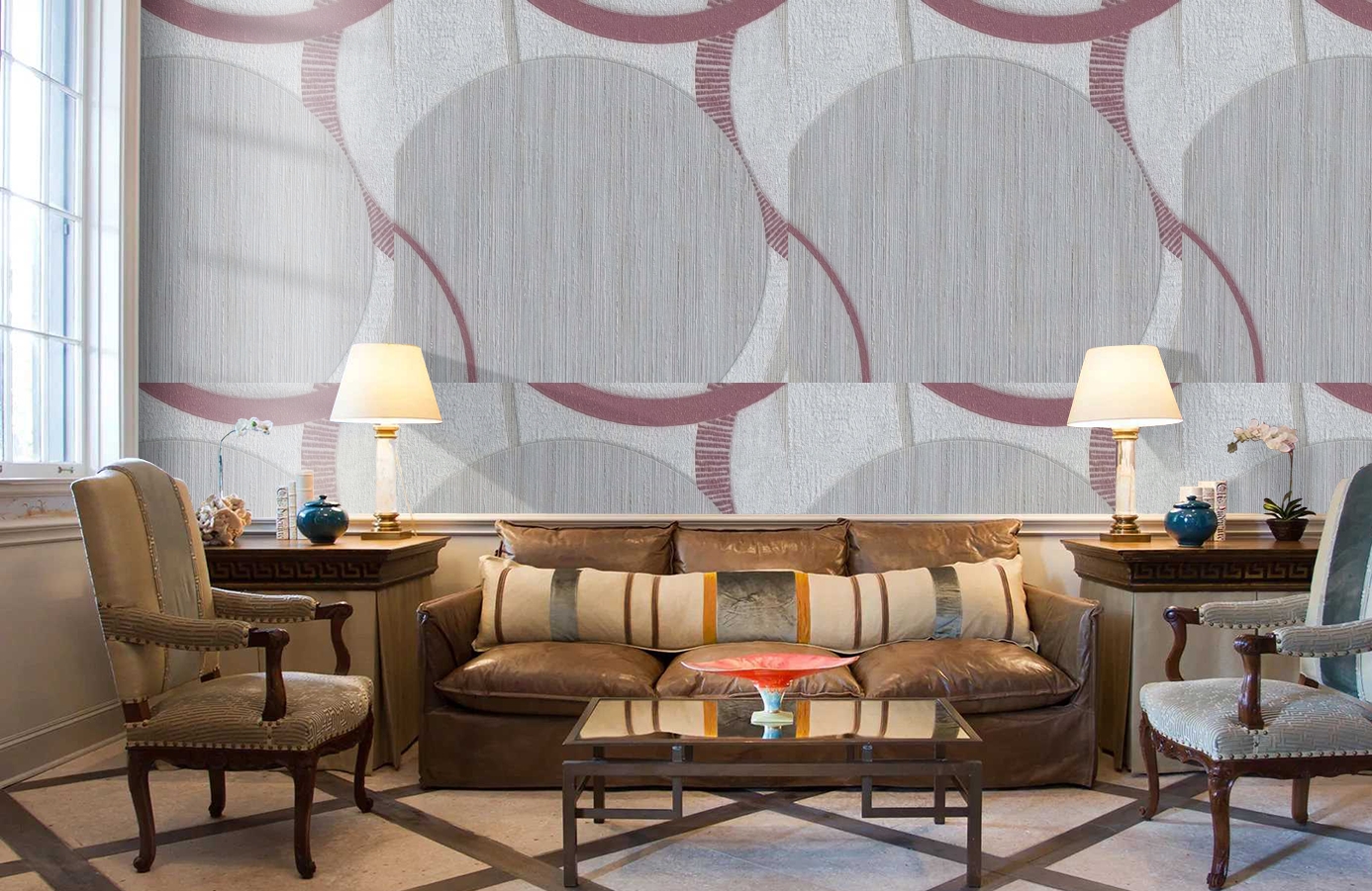 Обои 1127-07 фото в интерьере кабинета