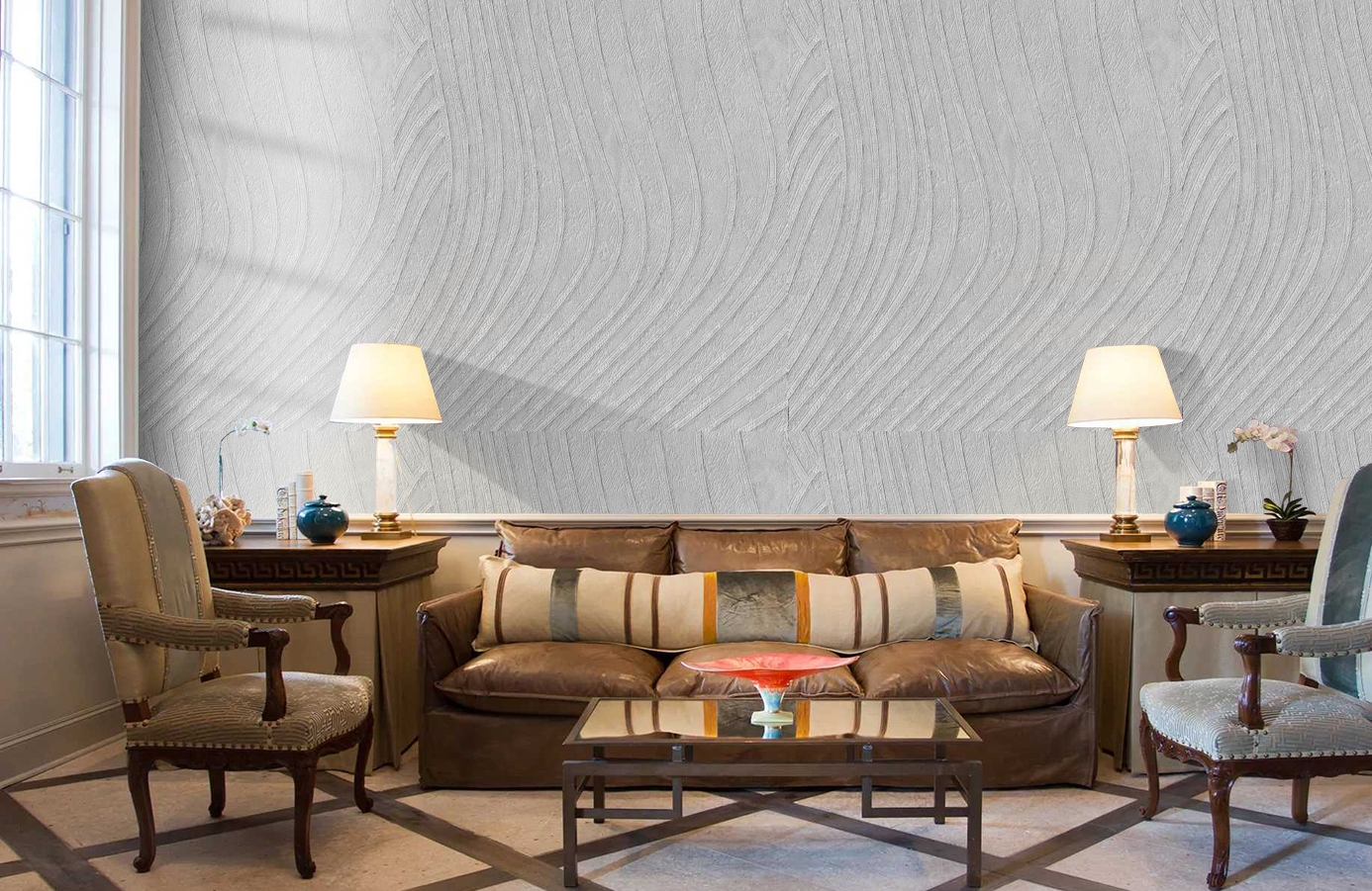 Обои 1131-11 фото в интерьере кабинета