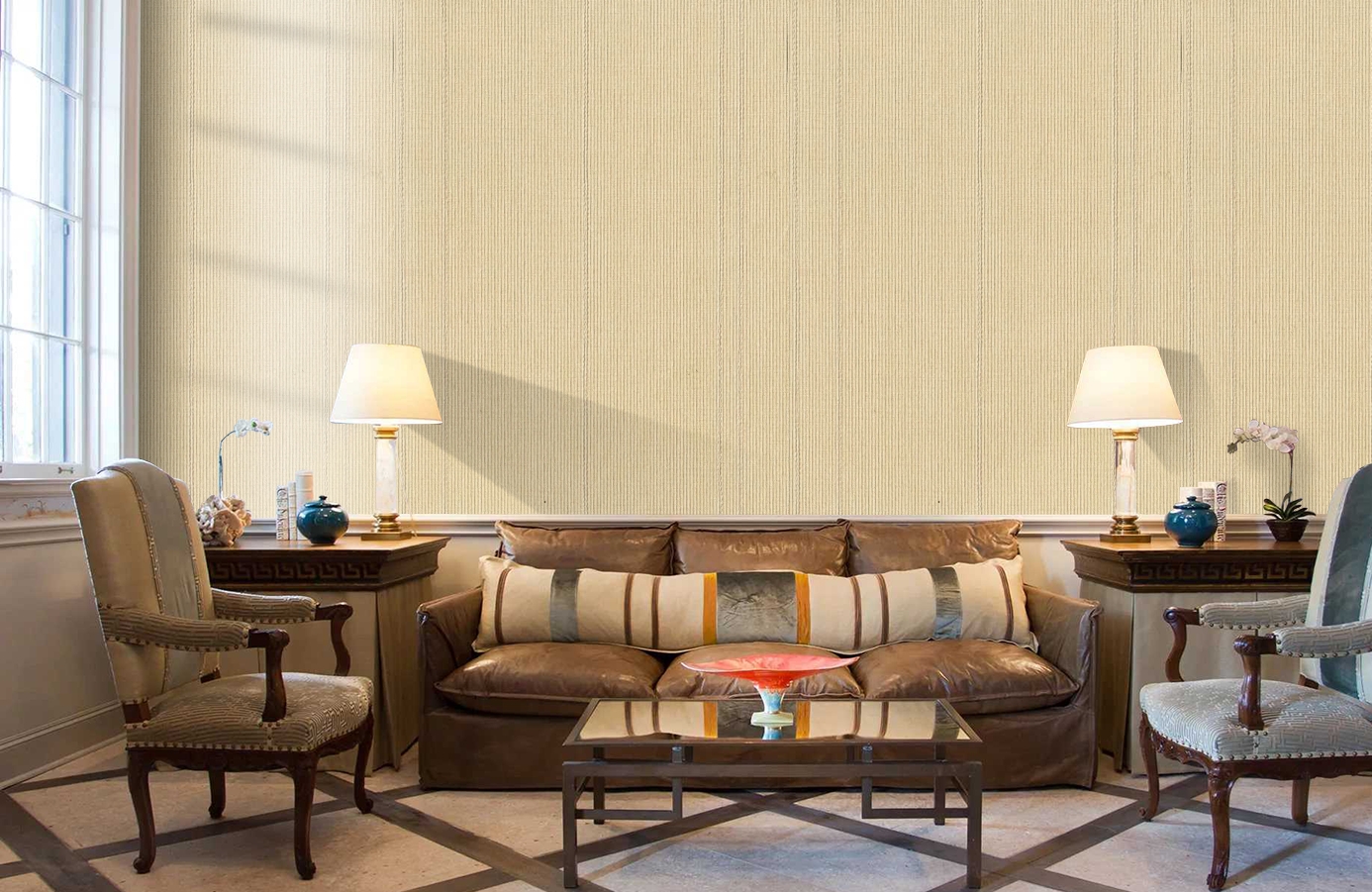 Обои 1138-06 фото в интерьере кабинета