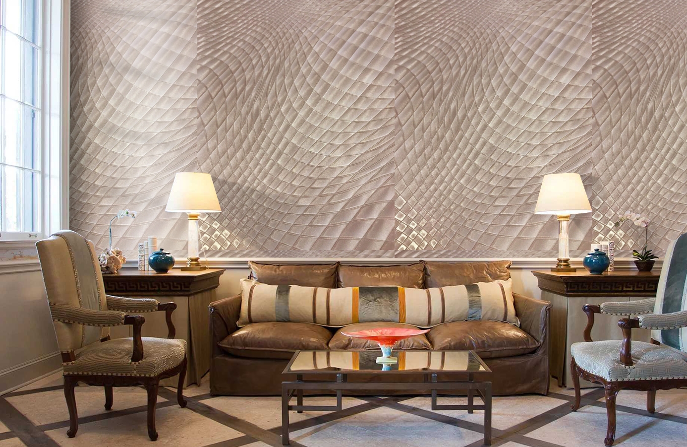 Обои 1139-02 фото в интерьере кабинета