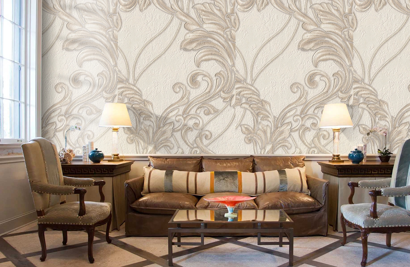 Обои 1153-01 фото в интерьере кабинета