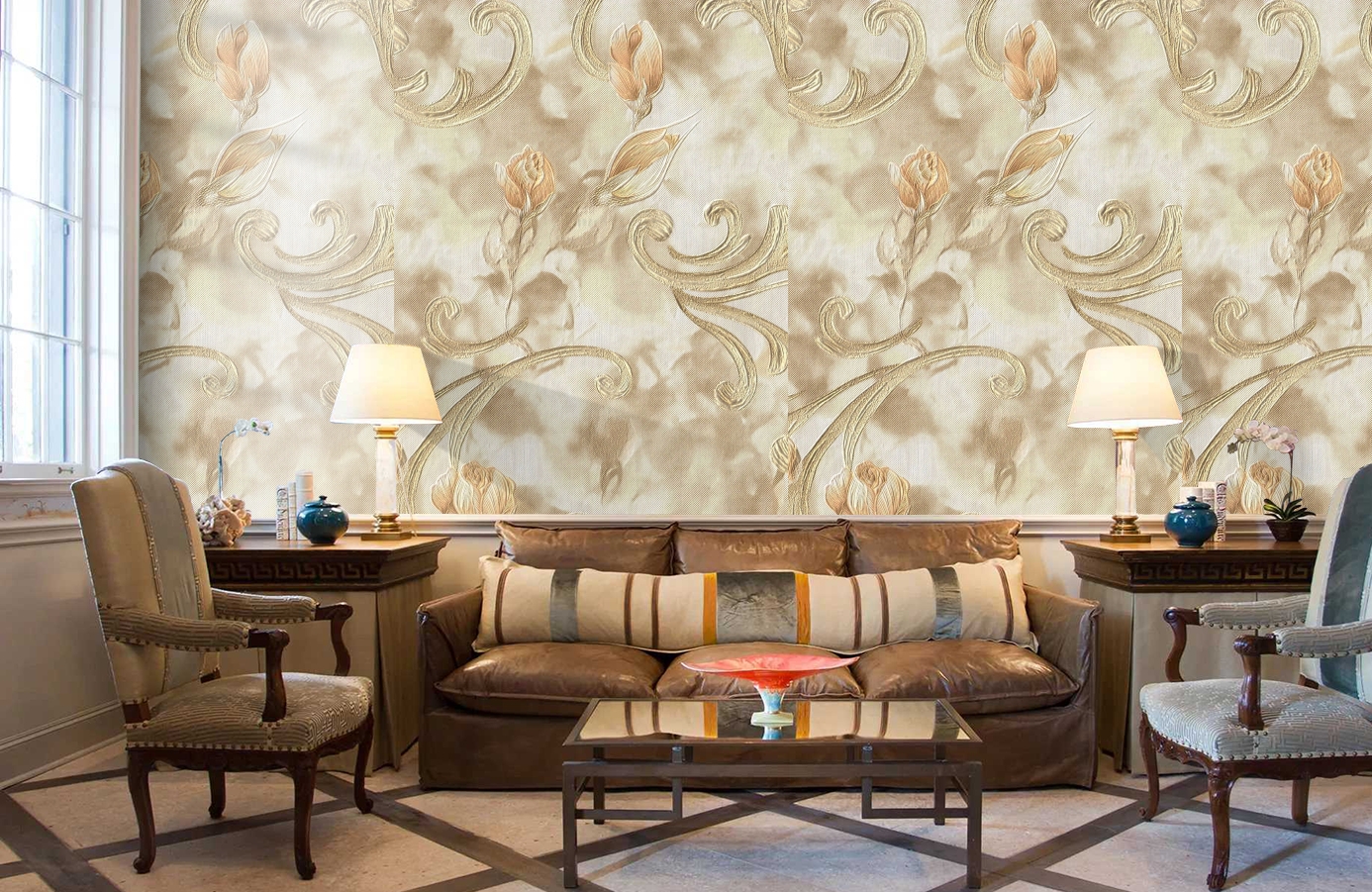 Обои 1159-01 фото в интерьере кабинета Обои 1159-01 фото в интерьере кабинета