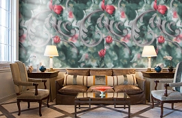 Обои 1159-09 фото в интерьере кабинета превью