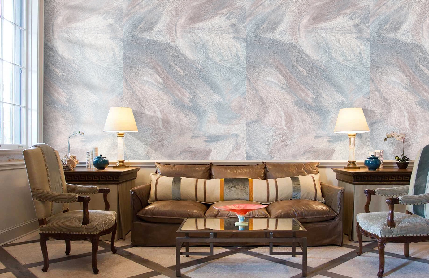 Обои 1165-03 фото в интерьере кабинета