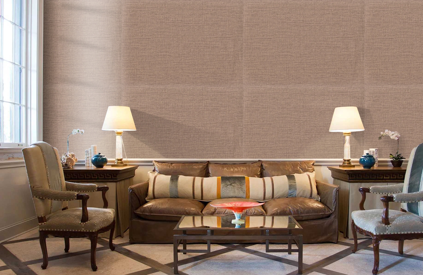 Обои 1172-12 фото в интерьере кабинета