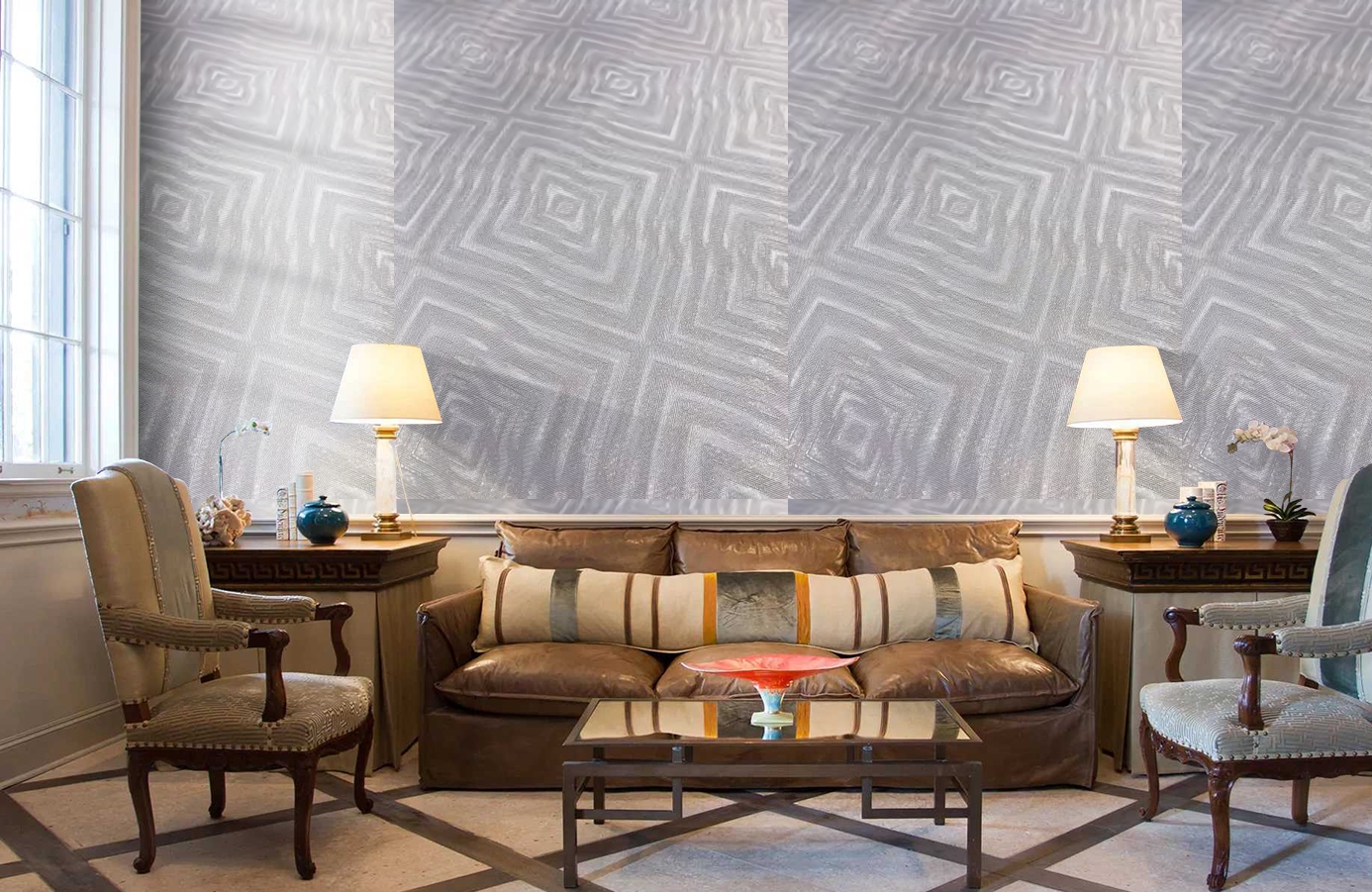 Обои 3727-5 фото в интерьере кабинета