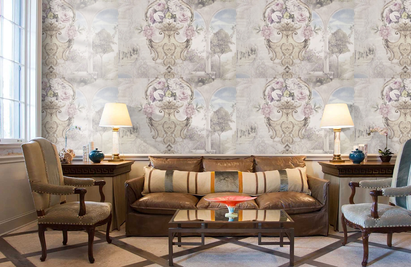 Обои 4035-5 фото в интерьере кабинета