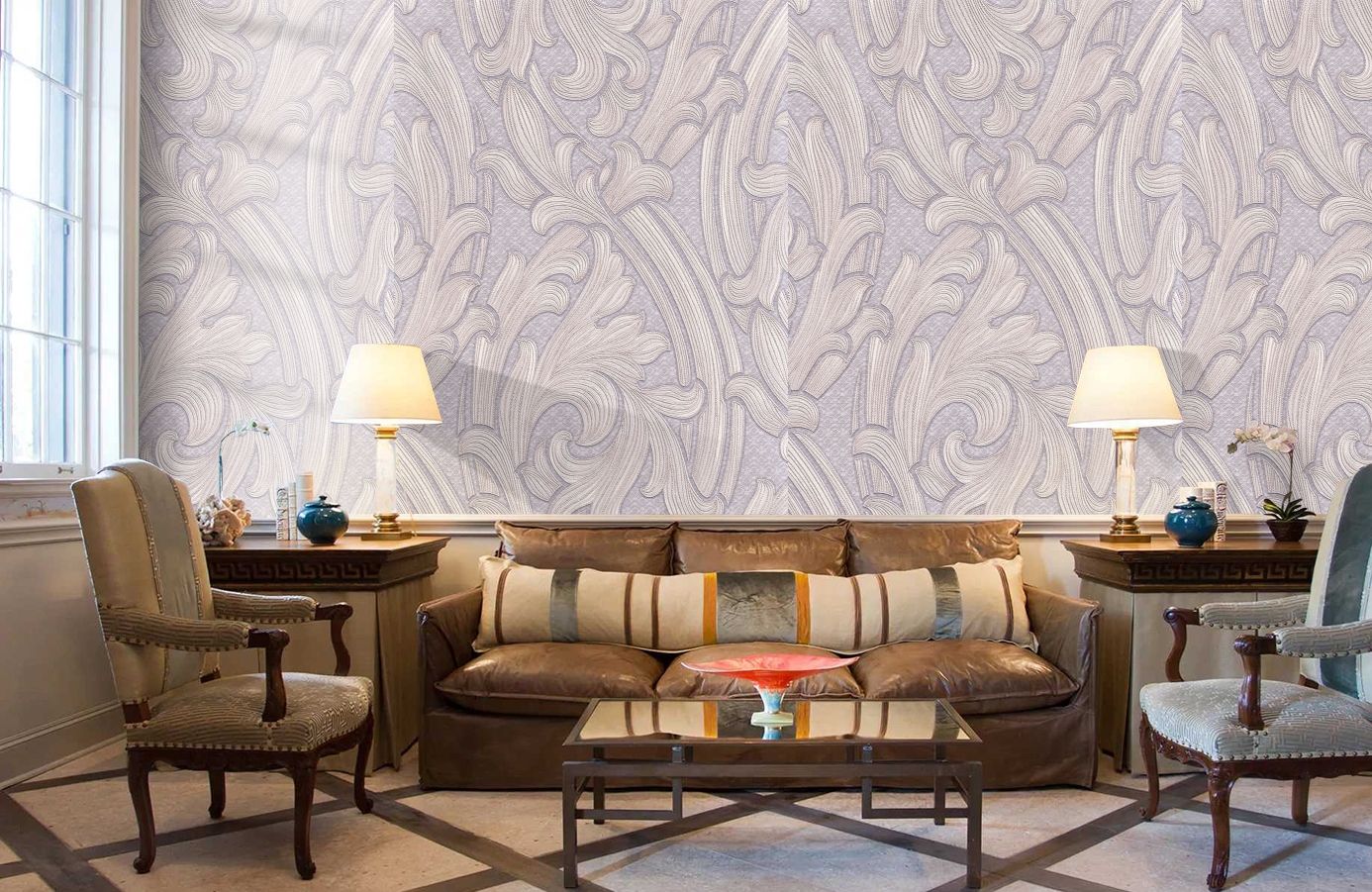 Обои 4558-5 фото в интерьере кабинета