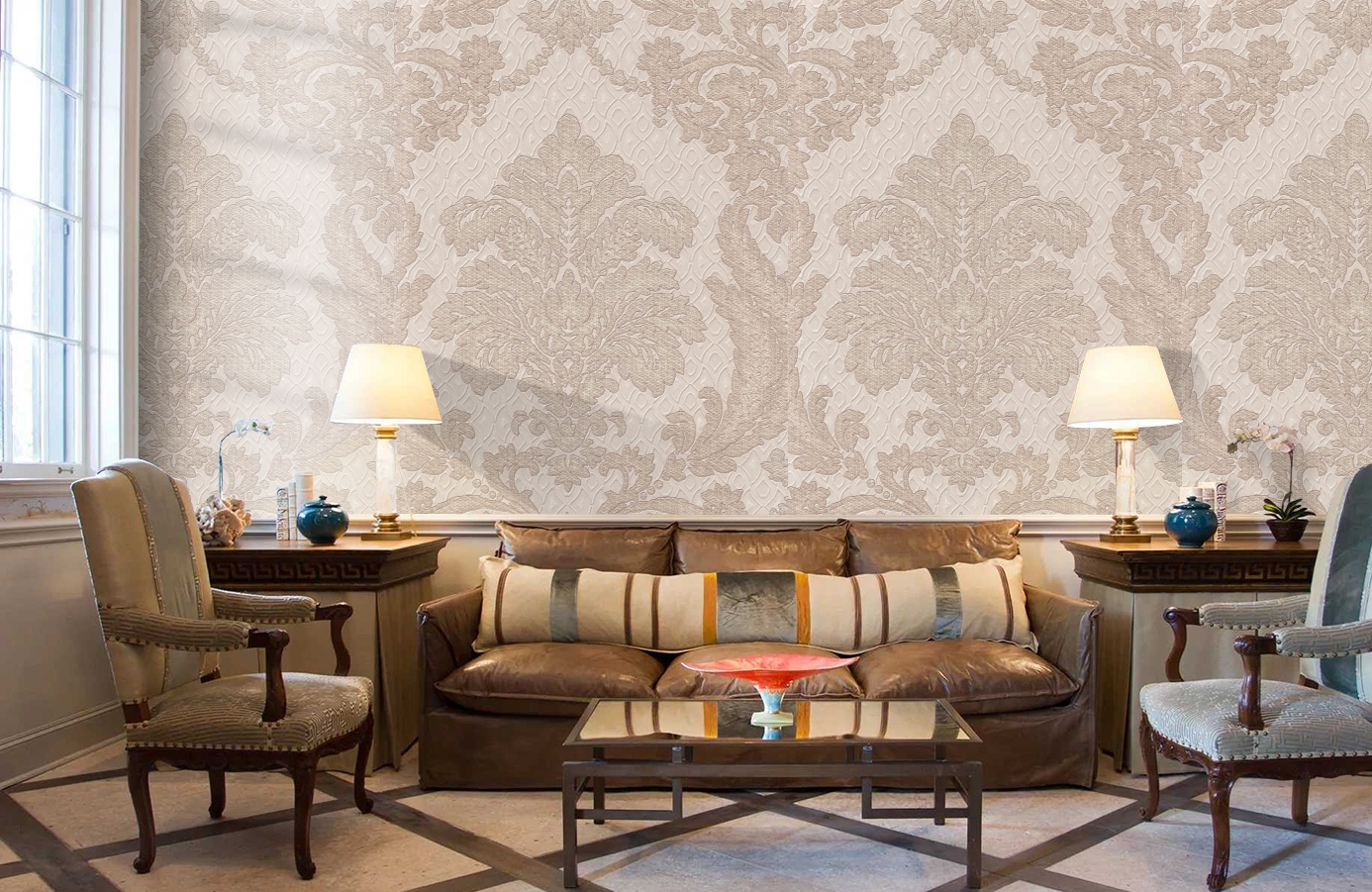 Обои 4573-2 фото в интерьере кабинета