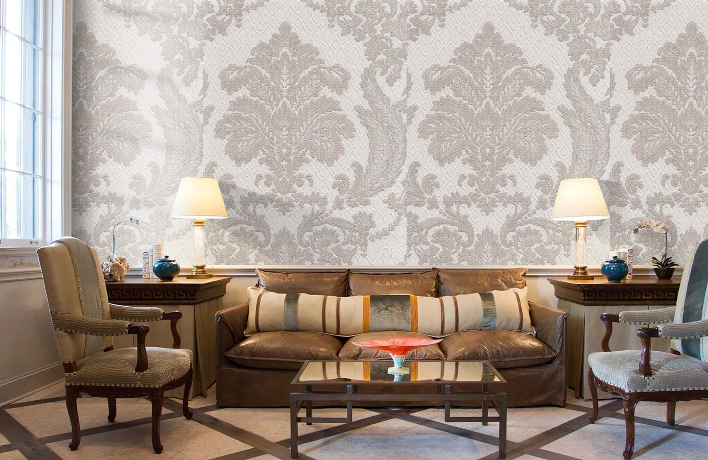 Обои 4573-3 фото в интерьере кабинета