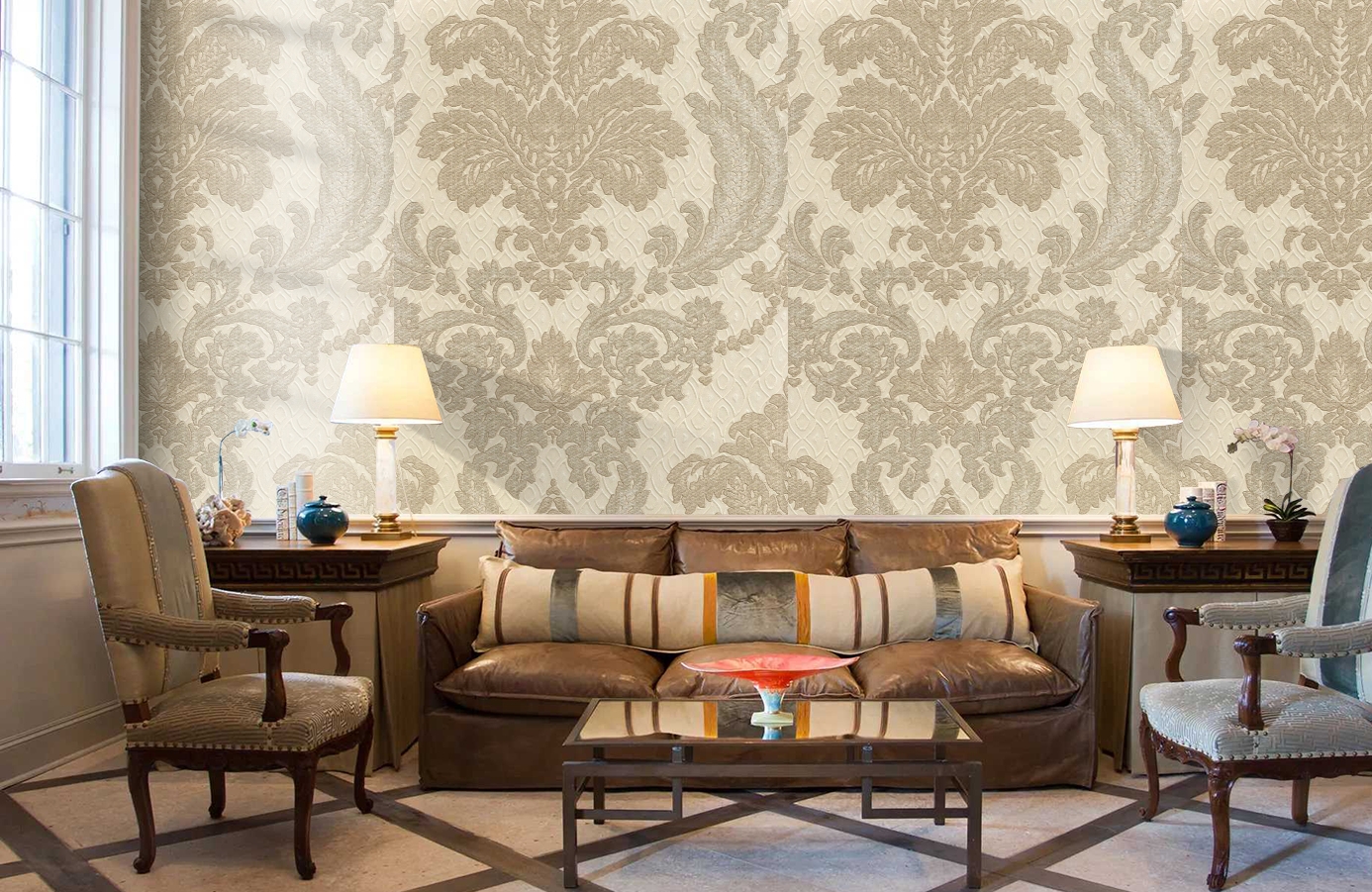 Обои 4573-4 фото в интерьере кабинета