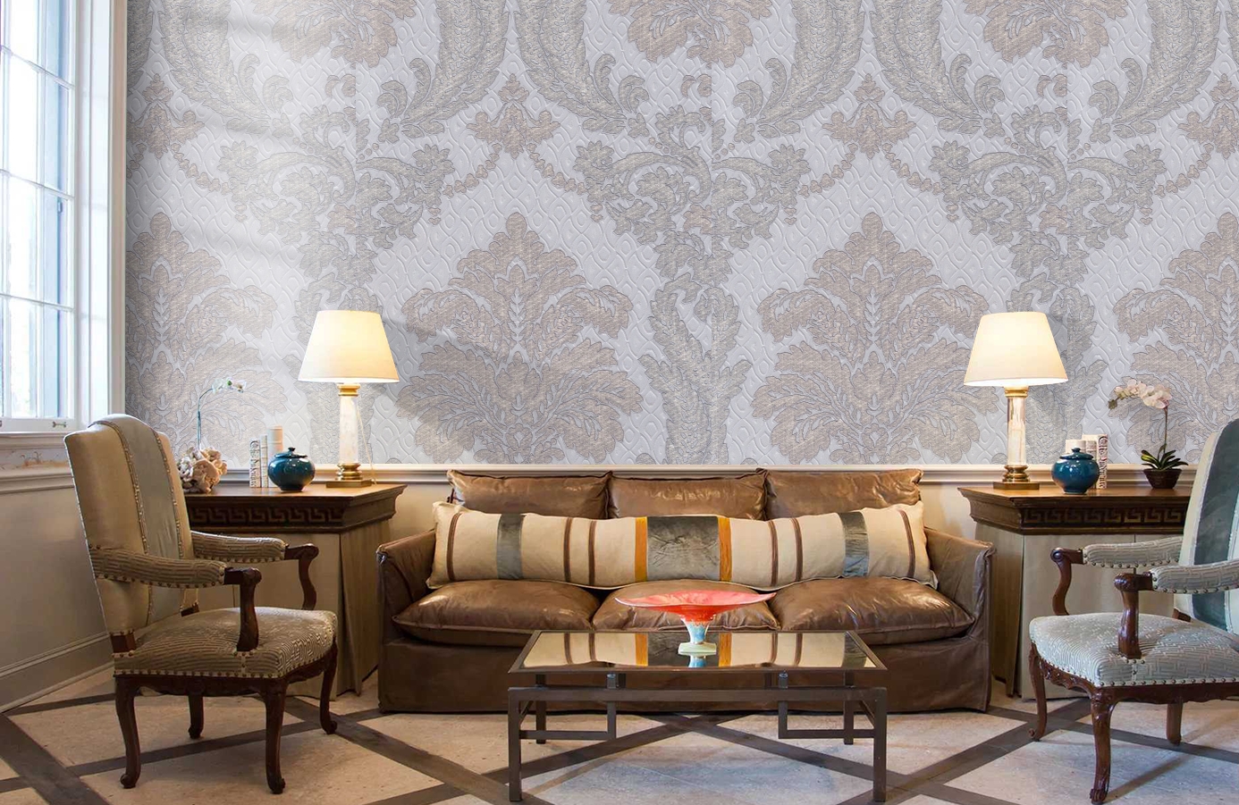 Обои 4573-5 фото в интерьере кабинета