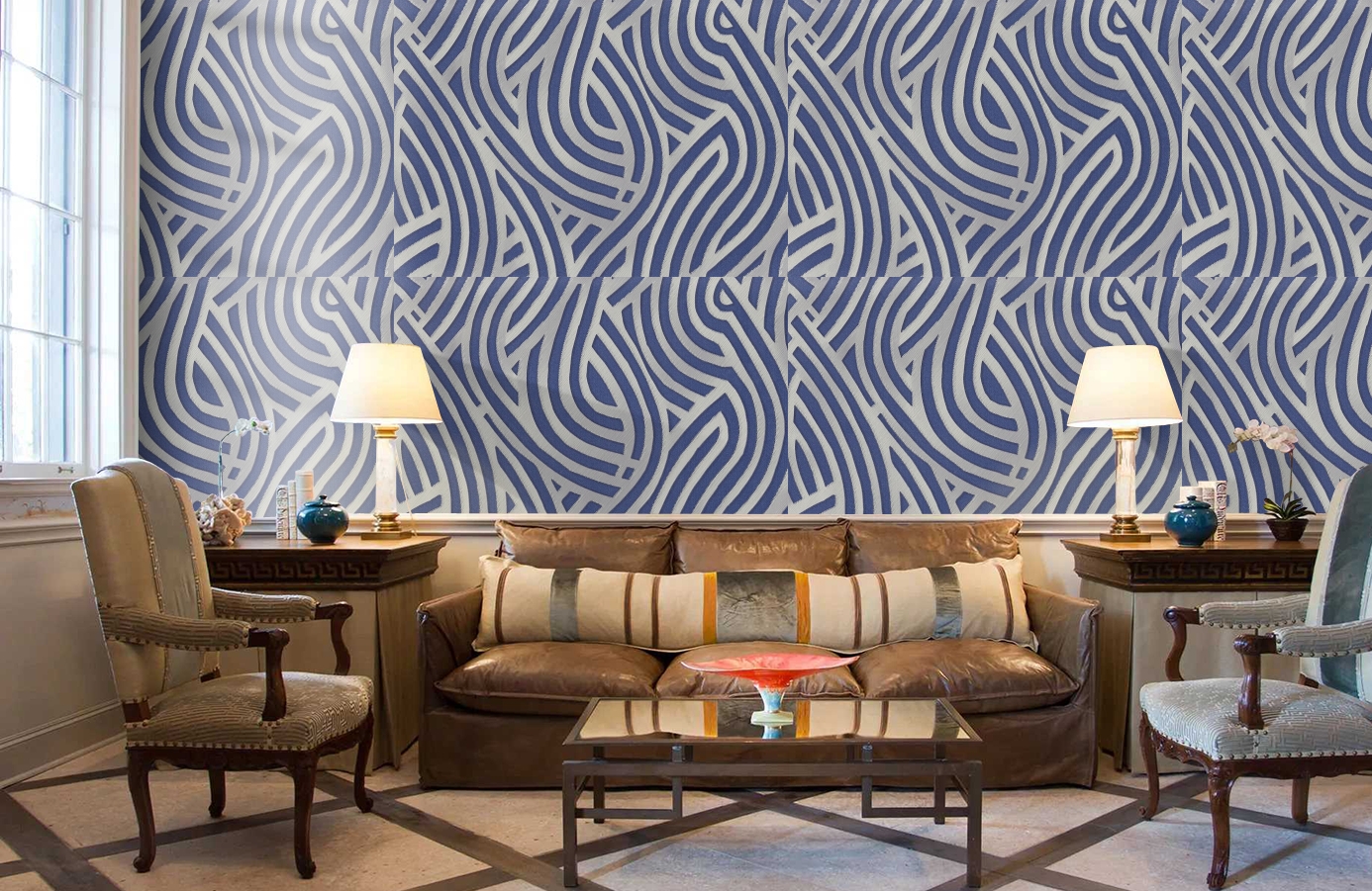 Обои 7015-20 фото в интерьере кабинета Обои 7015-20 фото в интерьере кабинета