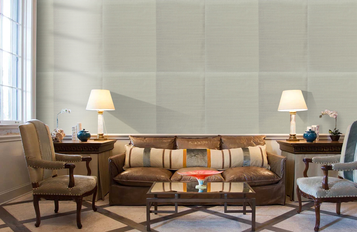 Обои 7016-04 фото в интерьере кабинета