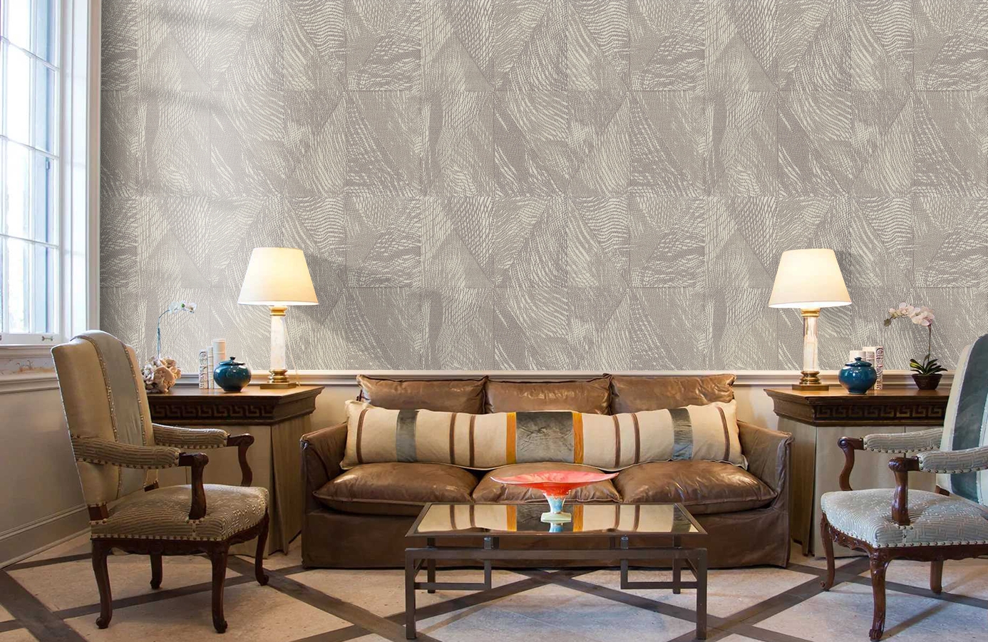 Обои 7026-12 фото в интерьере кабинета