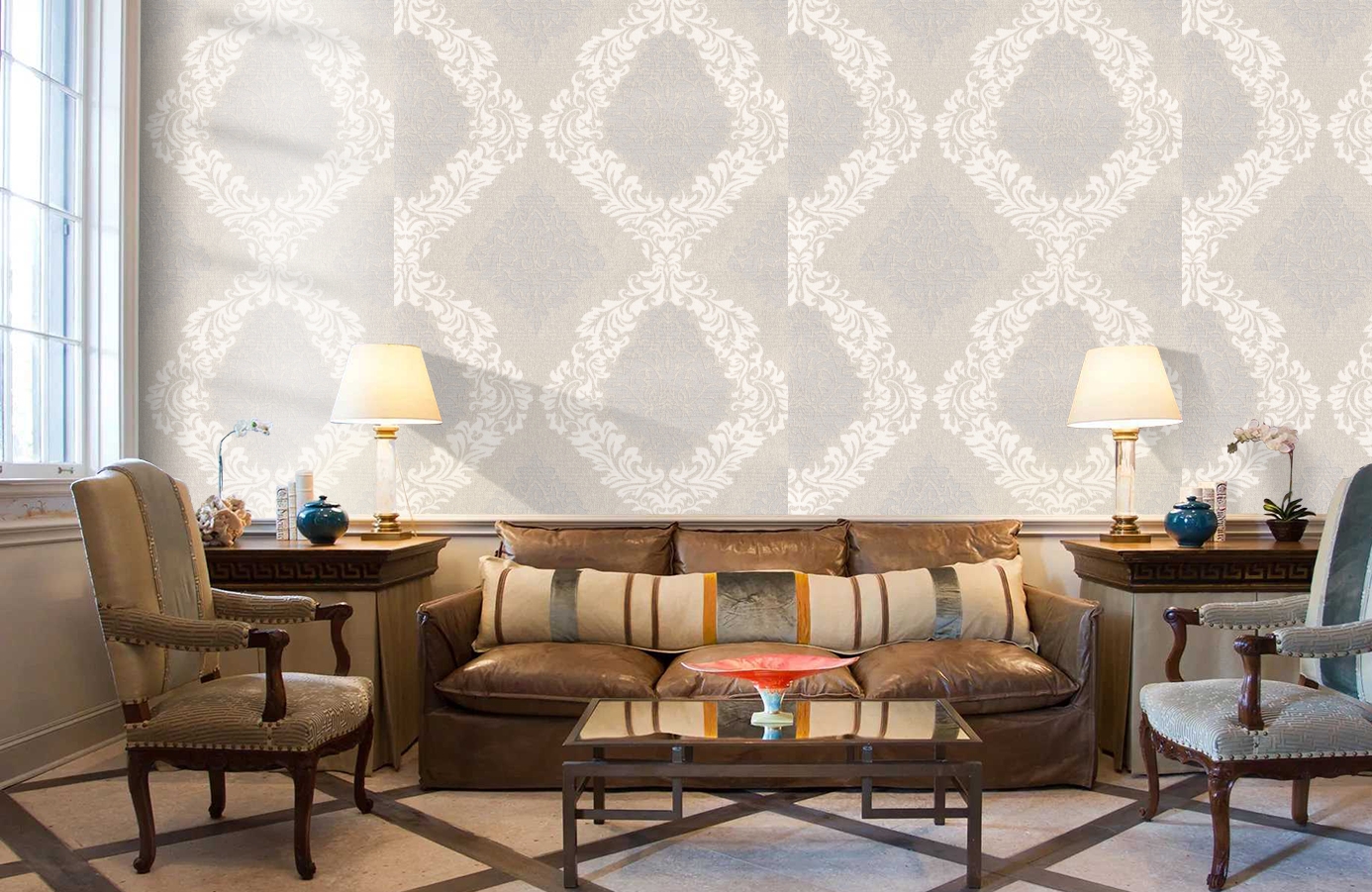 Обои 7036-02 фото в интерьере кабинета