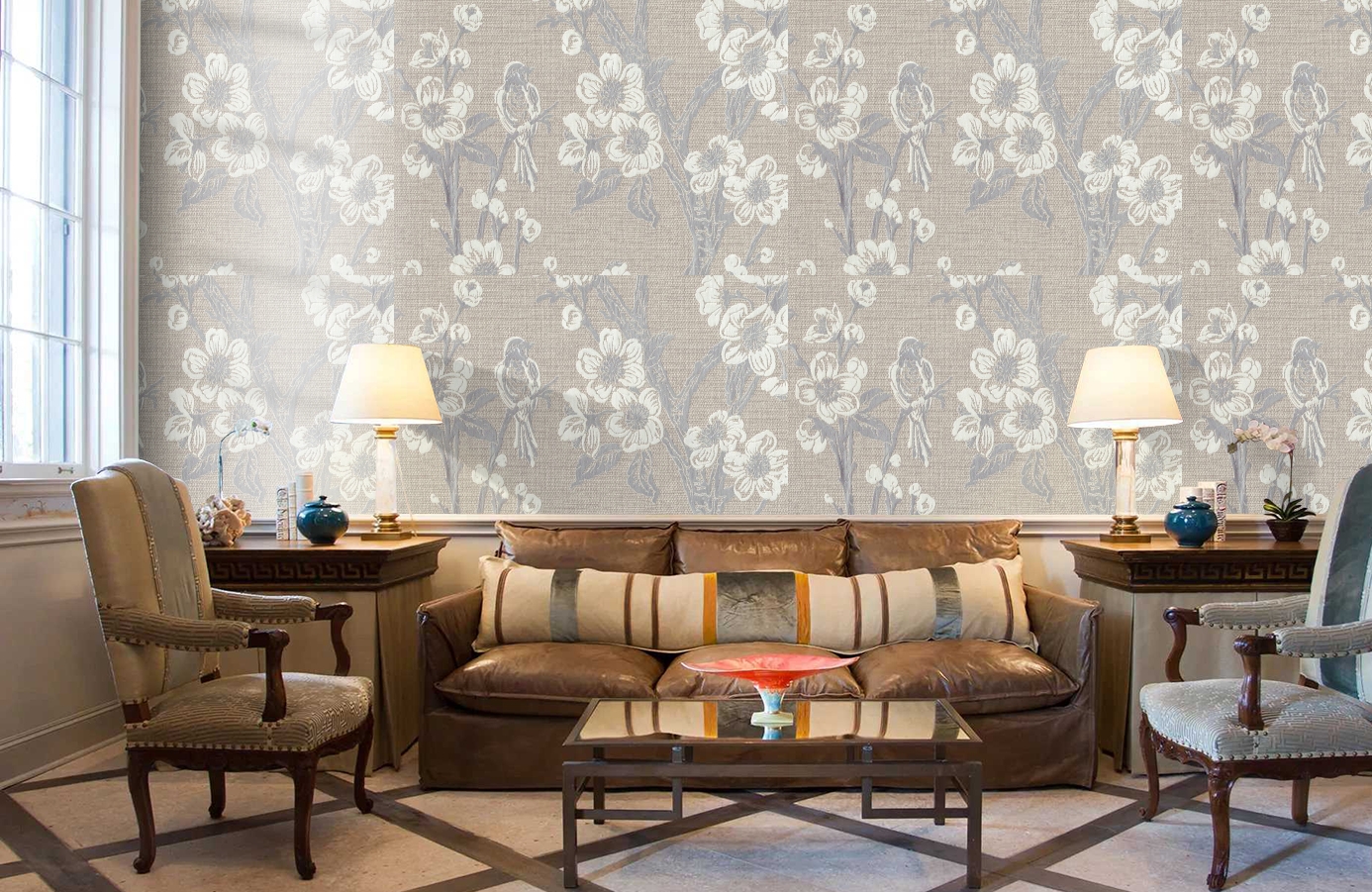 Обои 7049-01 фото в интерьере кабинета