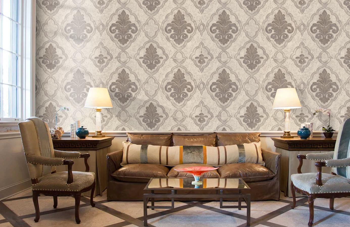 Обои 7055-06 фото в интерьере кабинета