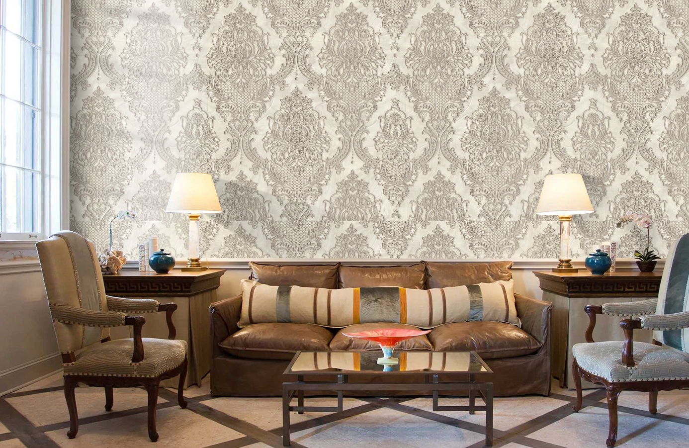 Обои 7056-01 фото в интерьере кабинета