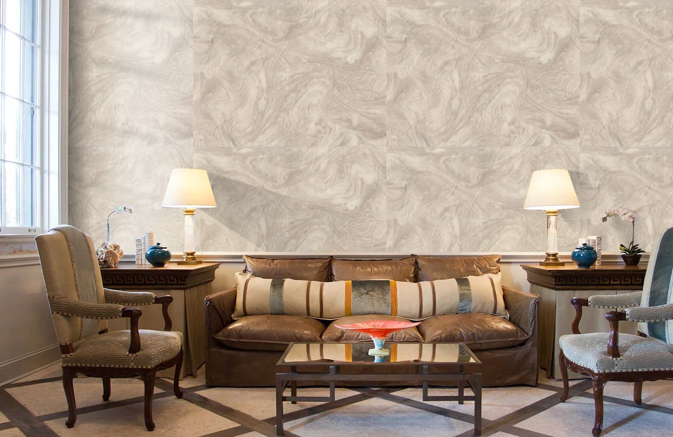 Обои 7057-02 фото в интерьере кабинета