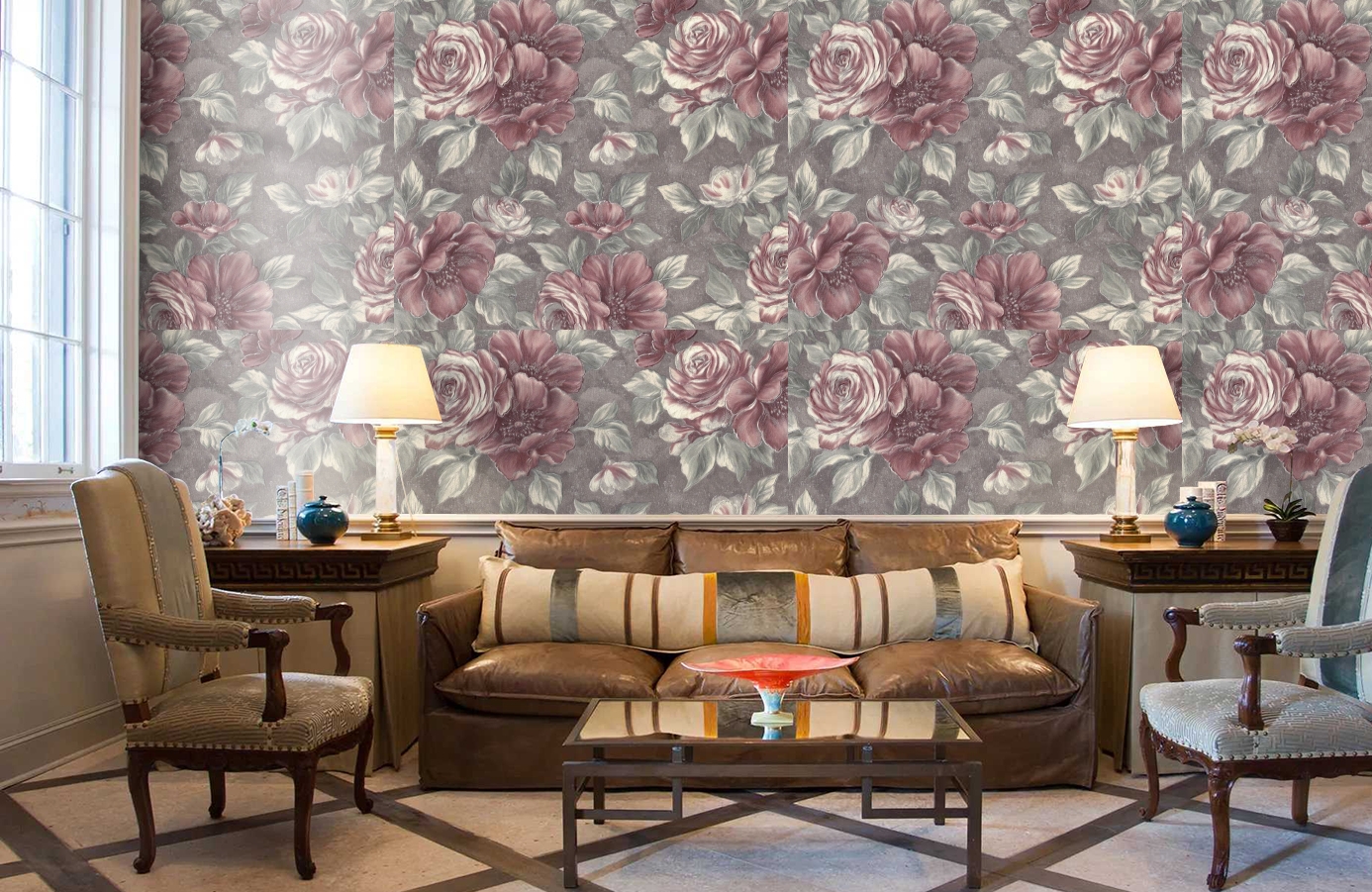 Обои 7053-22 фото в интерьере кабинета