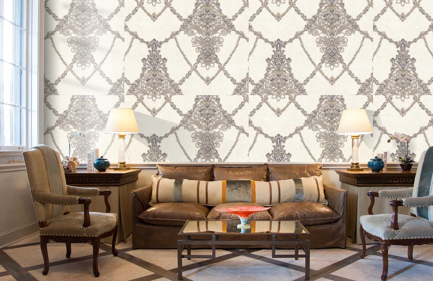 Обои 7064-11 фото в интерьере кабинета