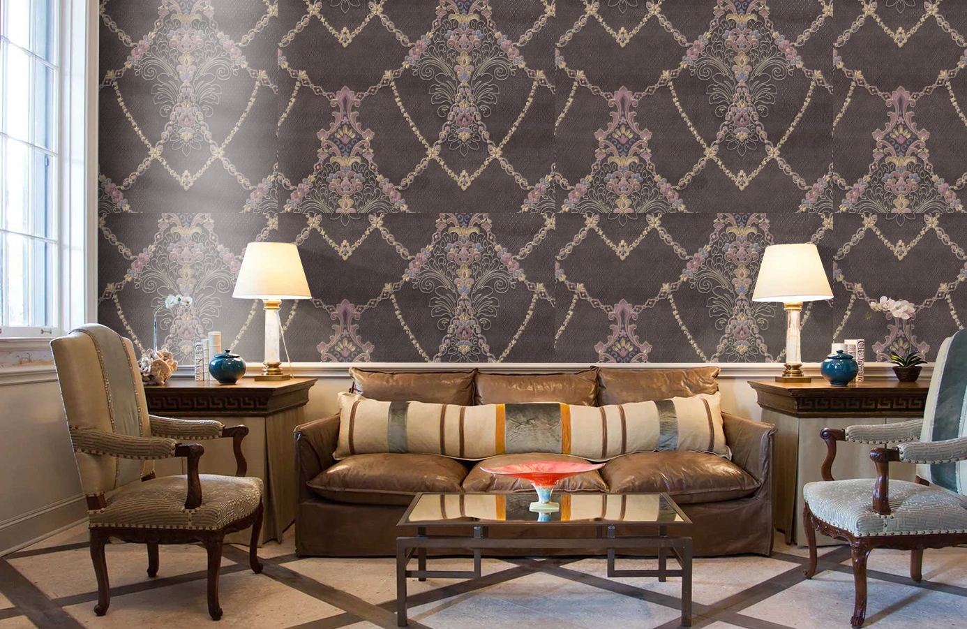 Обои 7064-12 фото в интерьере кабинета