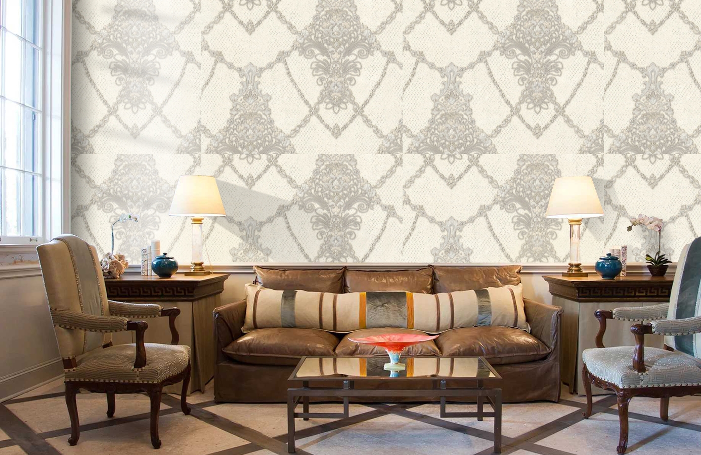 Обои 7064-17 фото в интерьере кабинета