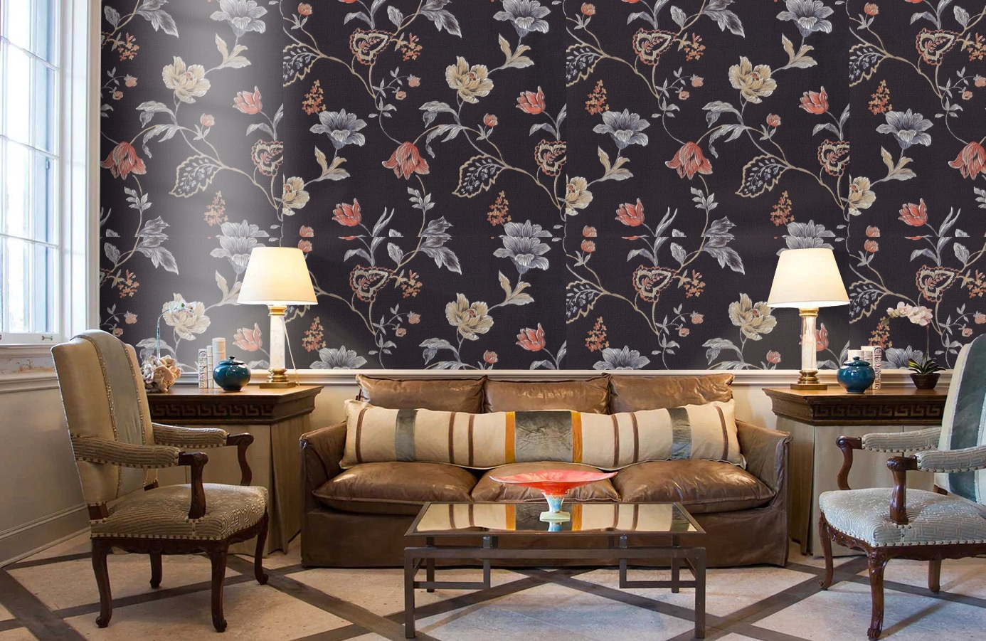 Обои 7080-20 фото в интерьере кабинета