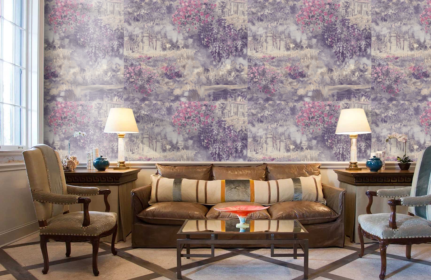 Обои 7084-18 фото в интерьере кабинета