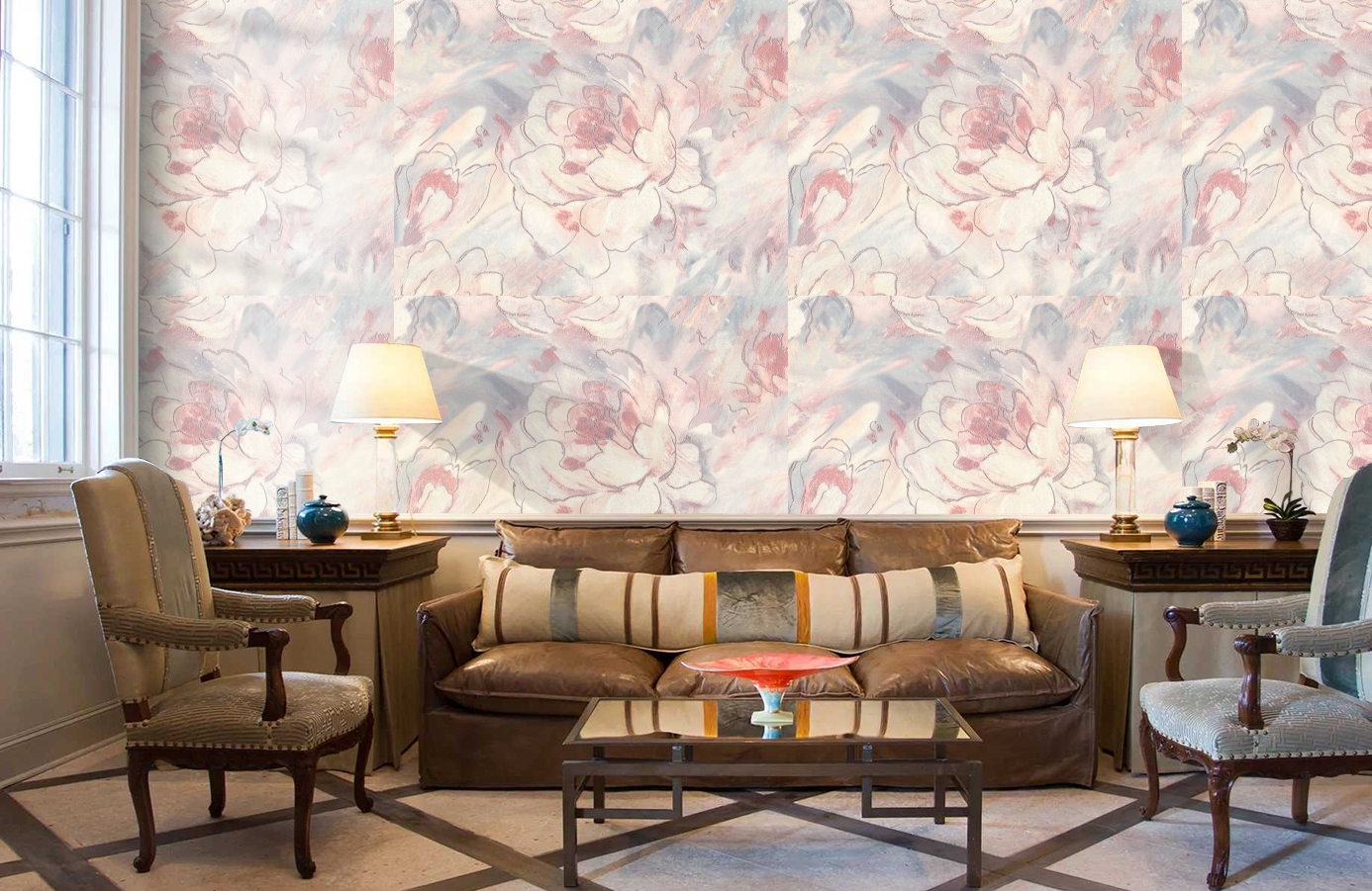 Обои 7088-20 фото в интерьере кабинета