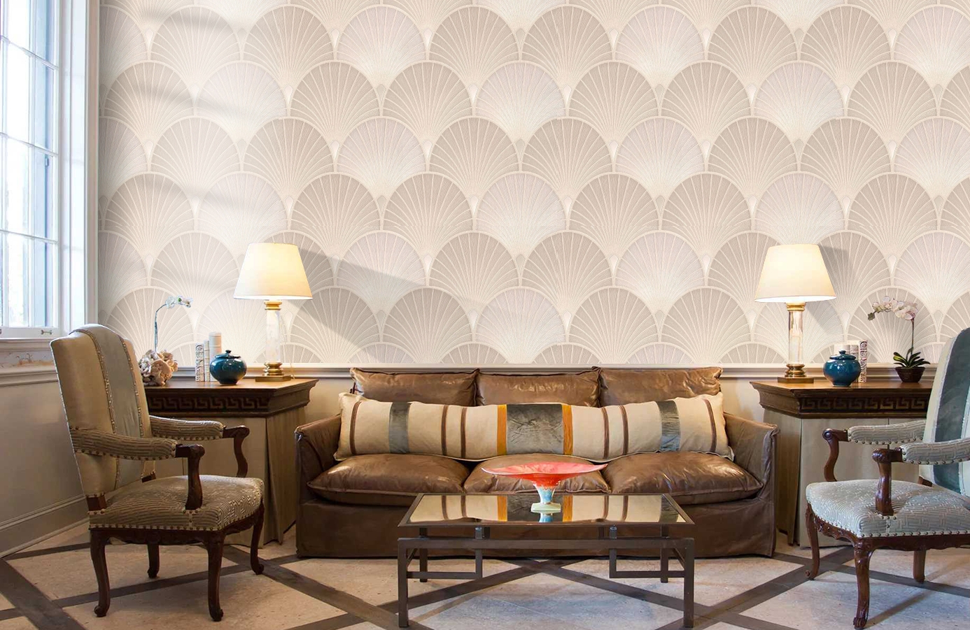 Обои 7109-01 фото в интерьере кабинета