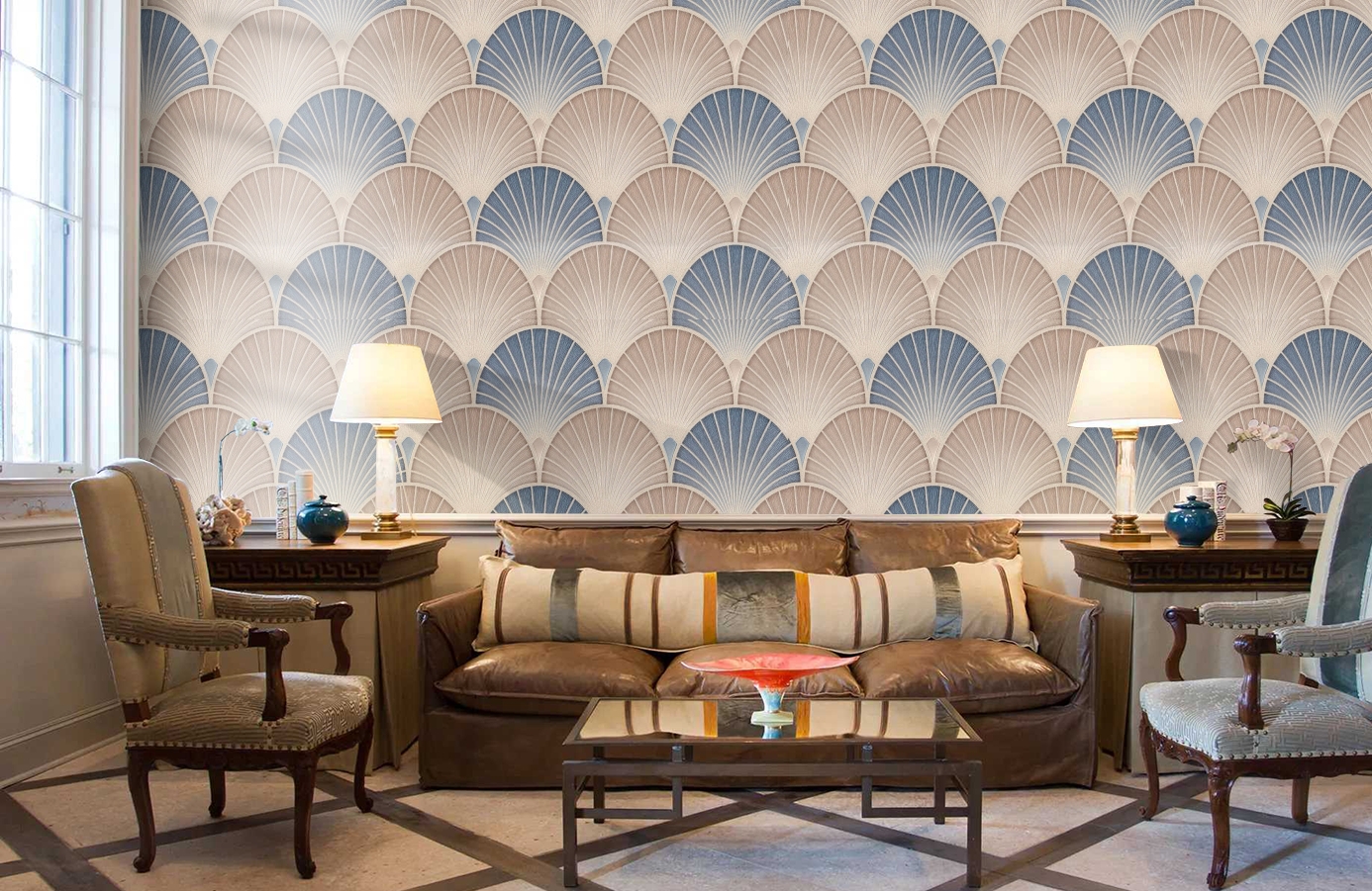 Обои 7109-03 фото в интерьере кабинета