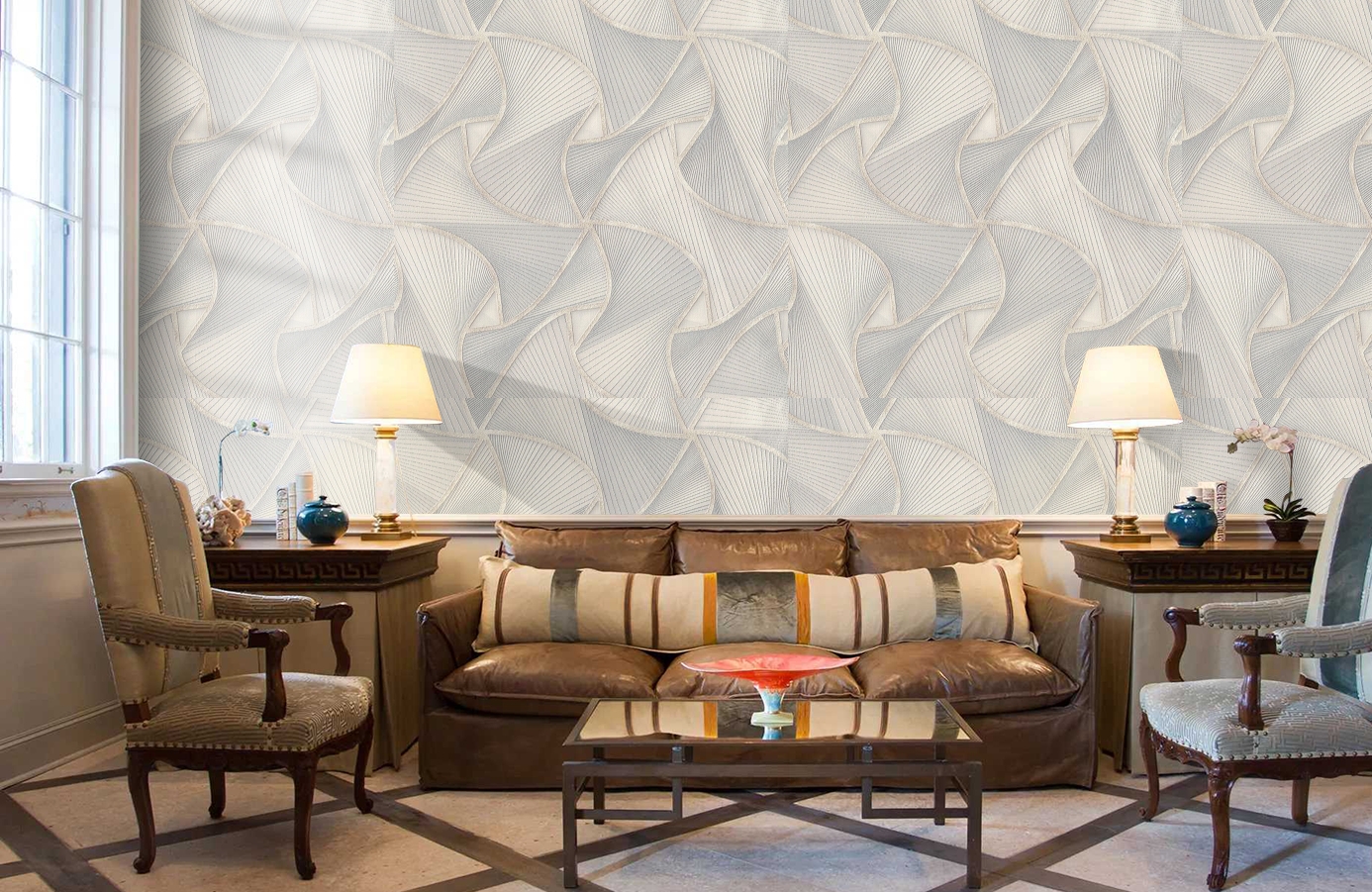 Обои 7111-11 фото в интерьере кабинета