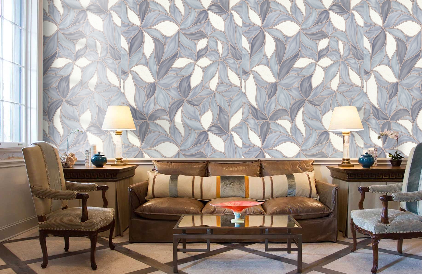 Обои 7144-03 фото в интерьере кабинета