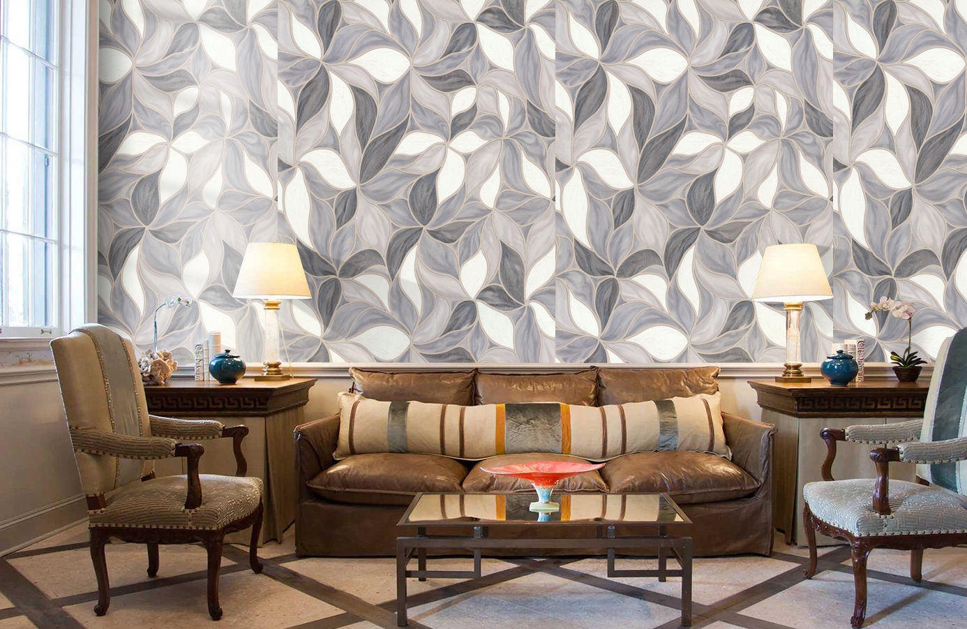 Обои 7144-23 фото в интерьере кабинета